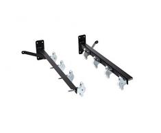Sauvic Tendedero de Pared con 8 poleas Acero plastificado Negro (Resina)