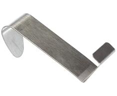 axentia Gancho Doble para Toallas o Ropa, Aprox. 7,5 x 6 cm, Acero Inoxidable Double Hook, Plata, 2.5x7.5x2.5cm, 2