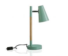 Versa Lámpara de Mesa Flexo Sixaola Azul, Metal, Verde, 40,5 x 14 x 20 cm