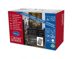 Konstsmide 3721-100 Cluster - Guirnalda de luz led micro (8 funciones, mando y función de memoria, 288 diodos de luz blanca cálida, transformador exterior de 24 V, cable negro)