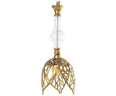 DRW Lampara de Techo de Metal y Cristal en Dorado 20x54/163cm