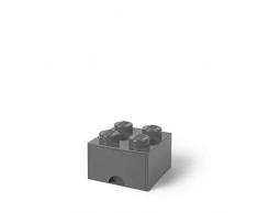 LEGO Ladrillo 4 pomos, 1 cajÃ³n, Caja de almacenaje apilable, 4,7Â l, Gris Oscuro, One Size