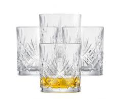 Schott Zwiesel Juego de 4 vasos de whisky para whisky con relieve, vasos de cristal aptos para lavavajillas (número de referencia 121877)