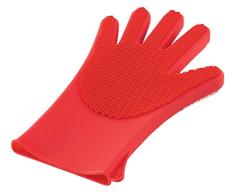 KUHN RIKON Stay Clean - Guantes de Limpieza (Silicona, Talla única), Color Rojo