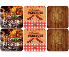 PapillonÂ âÂ Posavasos, diseÃ±o de Absorbente Cada uno con un Hermoso Estilo impresiÃ³n fotogrÃ¡fica, Barbacoa, Juego de 6