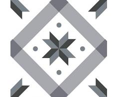 Draeger Paris â Azulejos adhesivos de pared â Ideal para cocina y baño â Lote de 6 cuadrados adhesivos de estrella gris 15 x 15 cm