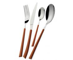 Bugatti Stella Color Naranja - Set 24 Piezas Cubiertos de Acero INOX 18/10