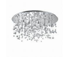 Ideal Lux NEVE PL15 - Lámpara (Interior, Cromo, Alrededor, Vidrio, Metal, IP20, Cepillado)