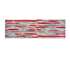Estilo de Vida Mat 1503Â Agua Caso Alfombra de Pasillo, Lavable y Antideslizante, Microfibra, Rot/Grau/Beige, 50x150cm