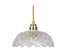 LAMPARA Techo Cristal Metal Dorado 20X20X120 CM