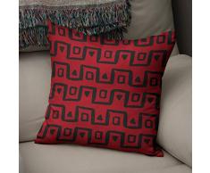 BonaMaison Fundas para CojÃnes, Negro Rojo Funda de Almohada Silla Oficina Cama Decorativa Moderna Decoración del Hogar Habitación, 43x43 Cm - Diseñado y Fabricado en TurquÃa