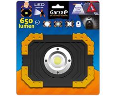 Garza - Linterna proyector LED de Nylon y luz 6500k y 650lm, 3 Modos de luz y asa imantada IP44 A+