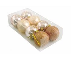 Galileo Casa Navidad Juego Bolas, champán, 8 x 8 x 8 cm, 8 Unidades
