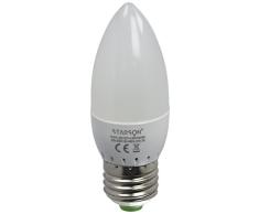 Starson Mate Bombilla Vela con LED E27, 4.5 W, Blanco
