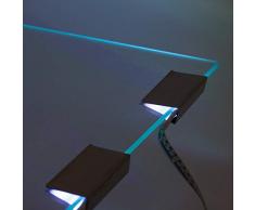Juego de 4 luces para borde de cristal de armario o vitrina, incluye mando a distancia