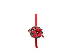 Bola decorativa verde y rojo – diámetro 15 cm