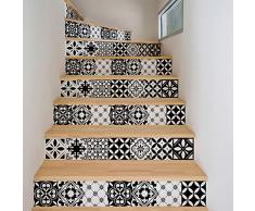 Pegatinas para escaleras, baldosas adhesivas, baldosas de cemento, pegatinas para contramarca, baldosas de cemento, escaleras, baldosas de cemento adhesivas, azulejos â 15 x 105 cm â 6 tiras