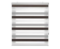Estoralis Loras Estor Enrollable Doble Tejido, Noche y dÃ­a, Marron-Gris, 105 x 175 cm