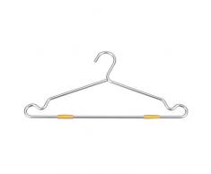 Metaltex 41 cm Percha de Pantalones para Faldas de Aluminio con Efecto Anti-Antideslizante para Colgar Bar, Plateado