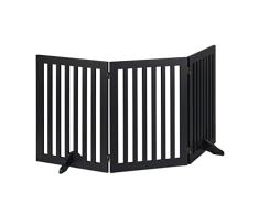 Relaxdays Barrera Seguridad NiÃ±os, Valla Protectora Plegable, 92 x 154 cm, Cerca Perros y Mascotas, con Patas, Negro