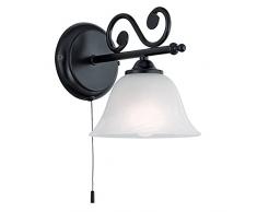 EGLO MURCIA iluminación de pared Apto para uso en interior Negro, Blanco E14 40 W - Lámpara (Cepillado, 1 bombilla(s), 40 W, E14, IP20, Negro, Blanco)