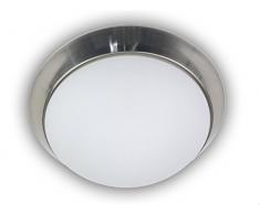 Niermann Standby a + + to E, Plafón Anillo decorativo níquel mate, cristal y metal, opal matt, 30 x 30 x 11 cm