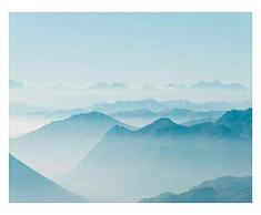 Komar Wandbild Von Mountains View | Poster, Bild, Wohnzimmer, Schlafzimmer, Dekoration, Kunstdruck | ohne Rahmen | P126C-50x40 fotomural, Blau, WeiÃ, Schwarz
