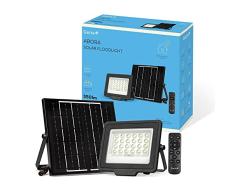 Garza - Luz LED Solar Exterior con Control Remoto, Regulable, IP65, Impermeable, Ilumina 25m², Luz Neutra 4000K, BaterÃa reemplazable, Foco exterior solar para JardÃn, Garaje, Caminos