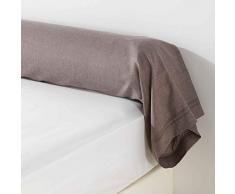 Douceur d Intérieur Actually Funda de Almohada de, poliéster, Color marrón Avellana, 85 x 185 cm