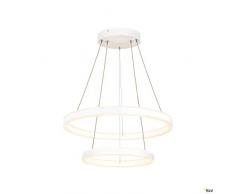 SLV Lámpara colgante One Double PD Phase UP/DOWN/Lámpara de salón, iluminación interior, lámpara colgante para comedor, LED, lámpara de techo / 35 W 1270 lm blanco aluminio regulable