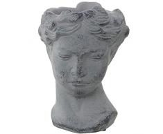 DRW Jarron Busto de sobremesa de Ceramica en Tonos Grises 20x28cm