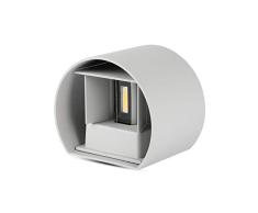 V-TAC SKU.7083 - Aplique de pared LED (6 W, redondo, IP65, VT-756, plástico y otros materiales, E27, 6 W, 100 mm)