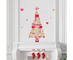 Wallflexi Navidad Brilla en la Oscuridad Magic Copos de Nieve árbol de Navidad Decoraciones/Pared Pegatinas, Multicolor P, Vinilo, Multicolor, 90 x 30 x 0.02 cm