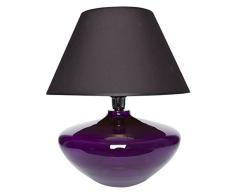 SIGNATURE HOME COLLECTION CO-107-MA-V+CO-SI-A214 - LÃ¡mpara de mesa (cristal, 40 x 40 x 60 cm), color negro y morado