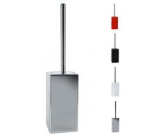 Spirella colección Quadro, Escobilla para el Inodoro 45,0 x 11,5 x 11,5 cm, Porcelana, Cromado