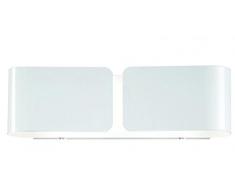 Ideal Lux CLIP AP2 SMALL - Lámpara (Interior, Color blanco, Metal, Cepillado, IP20, Dormitorio)