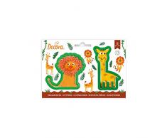 Decora 0255201 - Juego de 2 cortapastas de plÃ¡stico con diseÃ±o de jirafa y leÃ³n