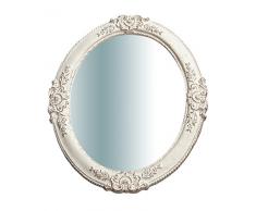 Biscottini - Espejo de Pared Vertical u Horizontal, Estilo Shabby de Madera con Acabado Blanco Envejecido, Medidas 41 x 3 x 51 cm, producción Artesanal Fiorentino, Fabricado en Italia