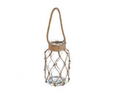 Vidrio Tealight + Cuerda Rafia H26