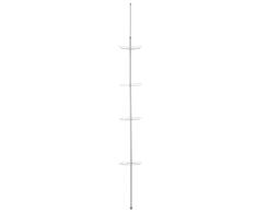 Amazon Basics - Estante de ducha esquinero, 4 niveles, acero inoxidable, altura ajustable hasta 246 cm