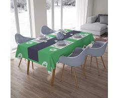 Bonamaison DecoraciÃ³n de Cocina, PoliÃ©ster, Antimoho, Secado rÃ¡pido, Impermeable, Mantel, Verde petrÃ³leo, Blanco, 140 x 200 Cm - DiseÃ±ado y Fabricado en TurquÃ­a