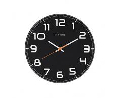 NeXtime Reloj de pared CLASSY ROUND, muy silencioso, redondo, en cristal, negro, Ã¸ 30 cm