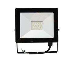 WERKA PRO Proyector plano LED de 30 W exterior, iluminaciÃ³n impermeable, resistente a la intemperie, foco exterior seguro, luz blanca, Ã¡ngulo de radiaciÃ³n, 130 Â°, fÃ¡cil instalaciÃ³n