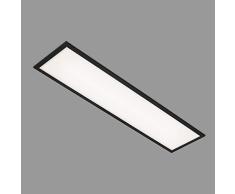 Briloner Leuchten - Panel LED, lámpara de techo LED, plafón de 22 vatios, 2300 lúmenes, 4000 Kelvin, blanco-negro, 1000x250x60 mm