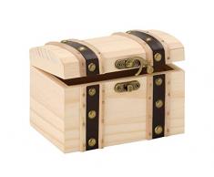 GLOREX Cofre del Tesoro de Madera, Natural, 14Â x 9,5Â x 9,5Â cm