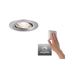 Paulmann 92972 Nova Mini Plus Coin EasyDim LED (Redondo, orientable) Foco empotrable (Hierro Cepillado, 4,2 W, Intensidad Regulable, 2700 K)