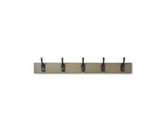 AmazonBasics - Perchero de madera de pared, 5 ganchos modernos 57 cm, Madera noble