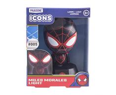 Miles Morales 3D Icon Light BDP | Marvel Spiderman | Lámpara de noche brillante o de escritorio con licencia oficial, regalo perfecto para los fans de superhéroes y cómics | alimentado por 2 pilas AAA