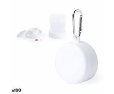 BigBuy Outdoor Vaso Plegable con Pastillero, Blanco, EstÃ¡ndar