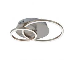 Briloner Leuchten - Luz de techo LED, lámpara de techo regulable, incl. función de memoria, 1 módulo LED giratorio, 30 vatios, 2.400 lúmenes, 3.000 kelvin, nÃquel mate, 390x300x80mm